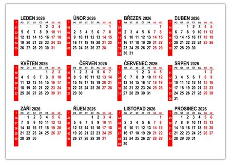 Kalendár menín s vyznačenými dňami Justýny v Poľsku