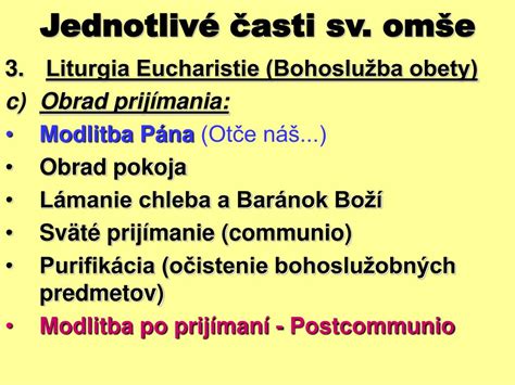 schéma znázorňujúca súčasti svätej omše: bohoslužba slova a bohoslužba obety