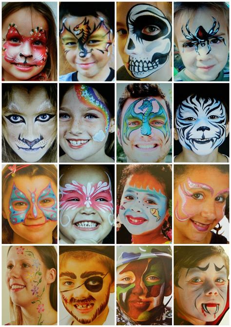 Koláž: Deti hrajúce rôzne narodeninové hry (hľadanie pokladu, maľovanie na tvár, tvorivá dielňa)