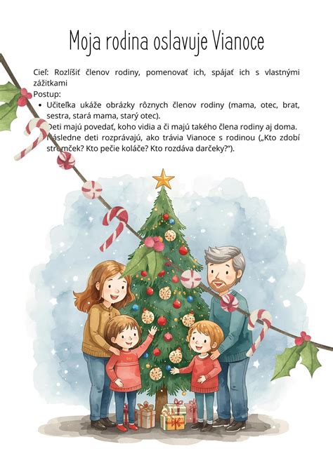 Ilustrácia zobrazujúca tradičné slovenské Vianoce s rodinou pri stromčeku a zapálenými sviečkami