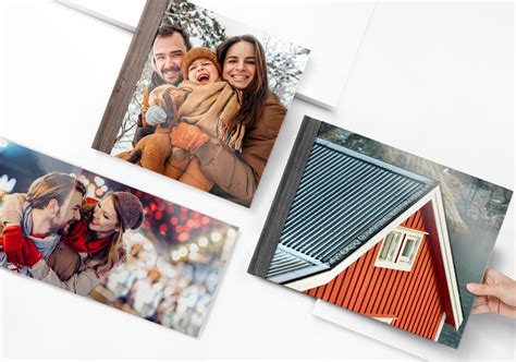 Schéma rôznych formátov fotografických darčekov (nástenné panely, fotoknihy, personalizované rámiky)