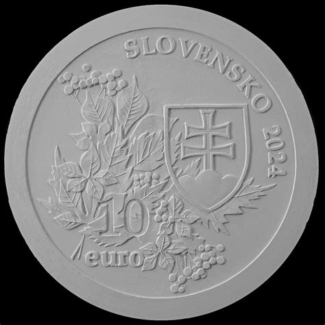 Schéma striebornej zberateľskej mince 10 eur s vyobrazením averzu a reverzu