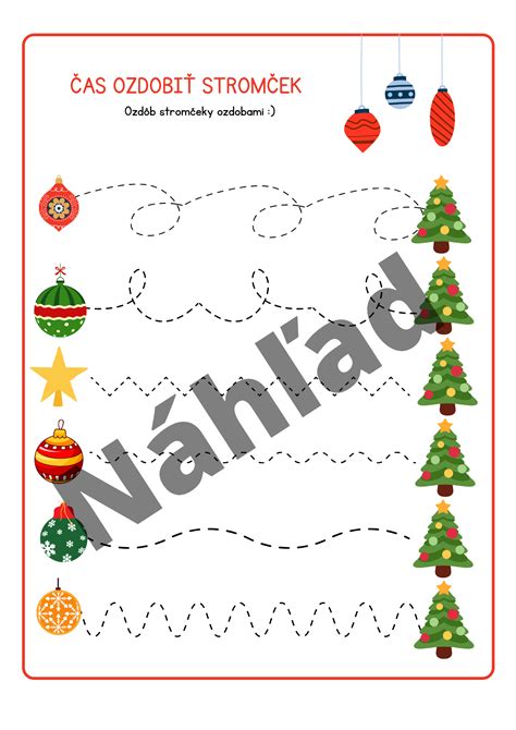 obrázky z edukačného PDF pre predškolákov s vianočnou tematikou