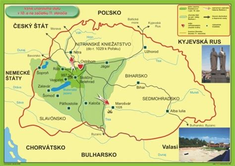 Historická mapa: Rozšírenie Uhorského kráľovstva za vlády Štefana I.