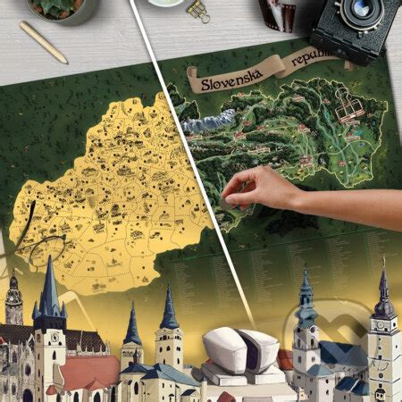 Produktové foto: Personalizovaná stieracia mapa Slovenska