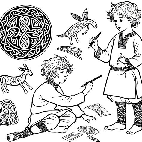 Ilustrácia stredovekého rytiera alebo medveďa v keltskom štýle