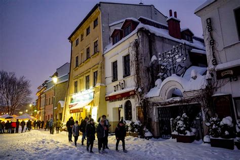 Mapa historického centra Krakova s vyznačením vianočných trhov