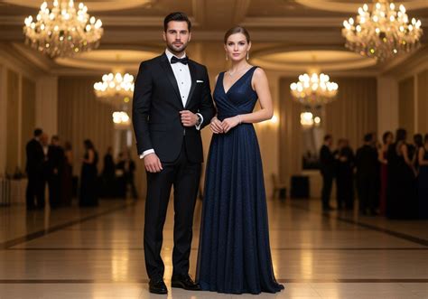 Tematické foto: elegantný tanečný pár na plese v spoločenskom oblečení