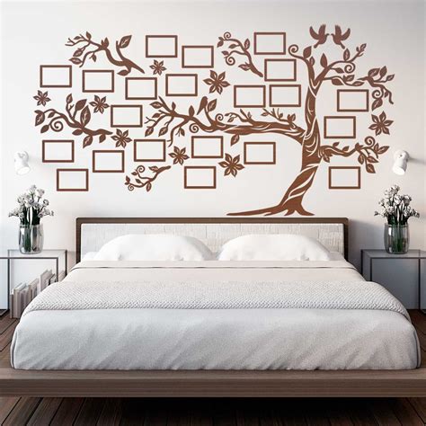 Grafické znázornenie rôznych štýlov stien - od maľovaných akcentov až po galérie s fotorámikmi.