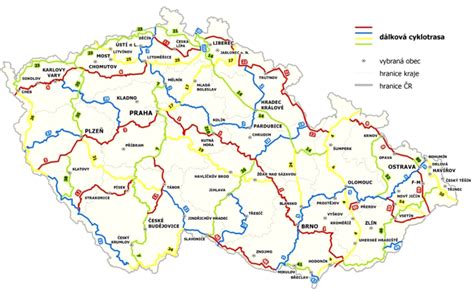 Mapa turistických trás v regióne Jasenina s vyznačenými lokálnymi názvami
