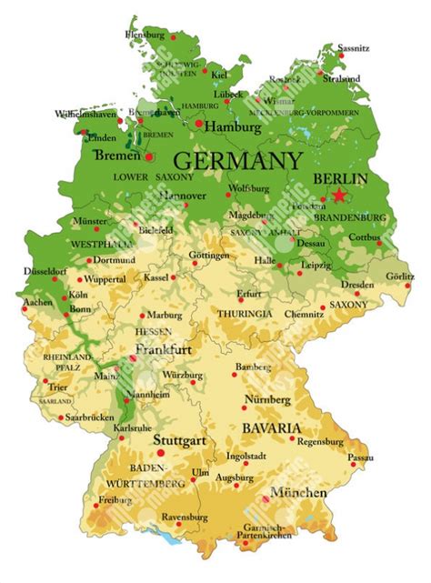 Mapa Nemecka s vyznačenými Eutin a Lübeck