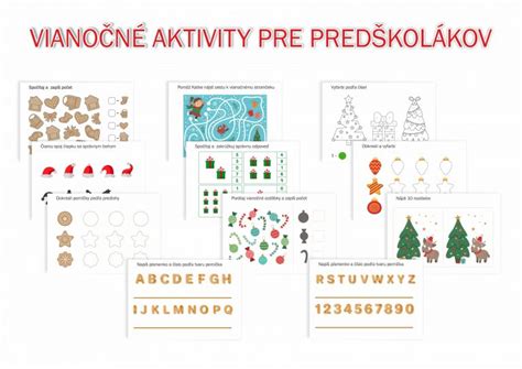 schéma: vianočné aktivity pre deti s priradenými rozvojovými zručnosťami