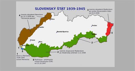 Mapa územia Slovenského štátu po Mníchovskej dohode a Viedenskej arbitráži