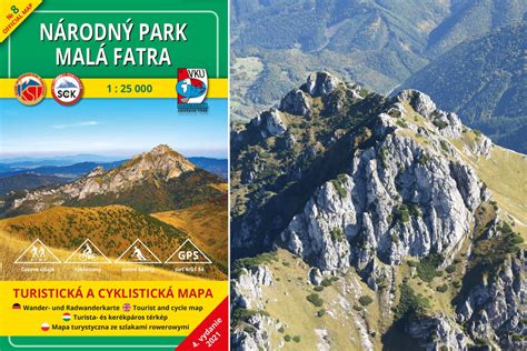 Mapa turistických trás v Malej Fatre s vyznačenými bodmi záujmu