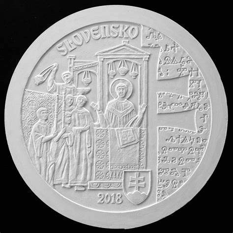 Dizajn pamätnej striebornej mince k 1150. výročiu uznania slovanského liturgického jazyka