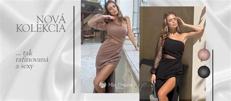 Tematické foto: Rôzne modely farebných párty šiat na vešiakoch alebo modelkách