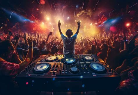 Thematic photo of people dancing at a party with a DJ or live band in the background
