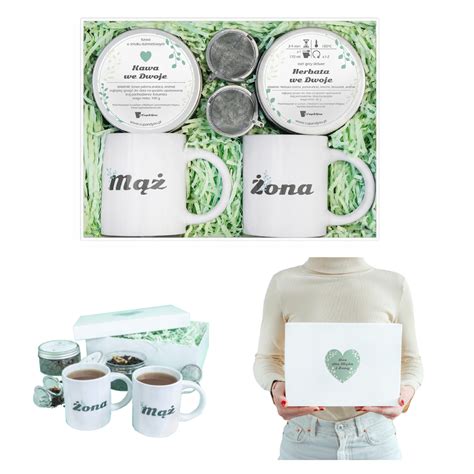 fotografia darčekového balíčka s kávou, čajom a ručne písanou kartičkou