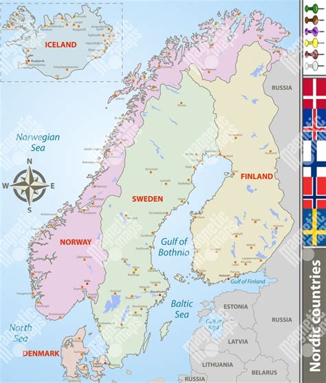 Historická mapa Škandinávie alebo ilustrácia severských bohov