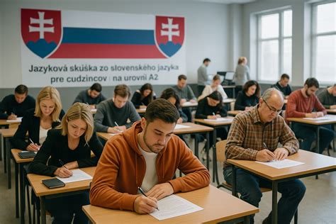 študent píšuci test na štátnej jazykovej skúške