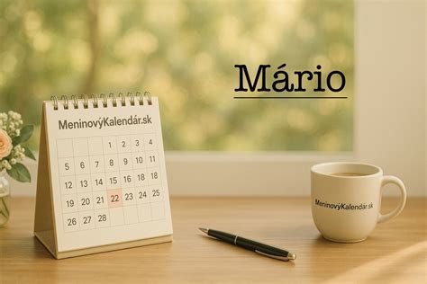 Kalendár so zvýrazneným dátumom 19. január a menom Mário