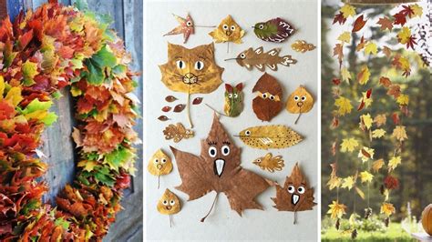 Ilustrácia jesenných dekorácií z listov a papiera