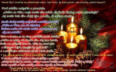 Infografika vysvetľujúca symboliku štyroch sviečok adventného venca (mier, viera, láska, nádej) s ich farbami a poradím zapaľovania