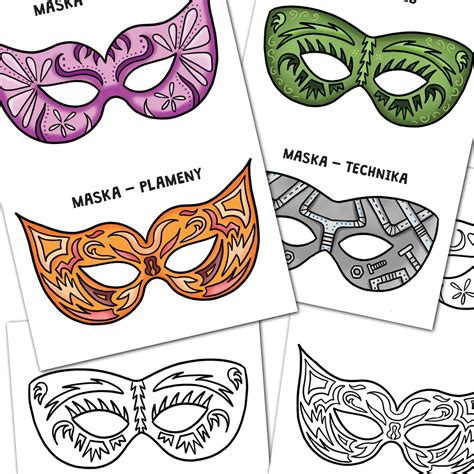 Ilustrácia detí vyrábajúcich karnevalové masky