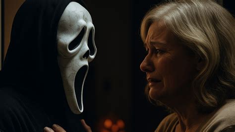 Tematické foto: človek s nasadenou halloweenskou maskou na tvári