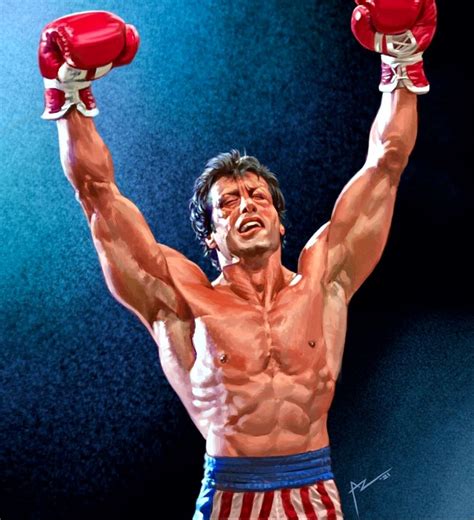 Rocky Balboa s boxerskými rukavicami, symbol vytrvalosti a odhodlania