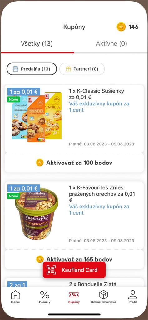 Infografika zobrazujúca rôzne druhy zľavových kupónov a vernostných bodov ako výhry z aplikácie Kaufland.