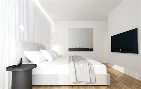 ukážka spálne s posteľou v neutrálnej farbe a minimalistickom dizajne
