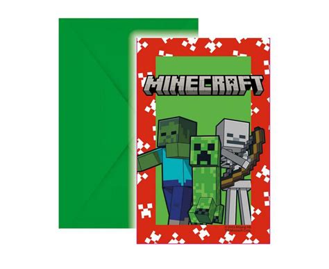 Ilustračná fotografia pozvánky s tematikou Minecraft, kde sú viditeľné pixelové prvky a logo Minecraft.