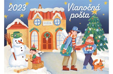 Ilustrácia vianočnej pohľadnice s motívom Vianočnej pošty