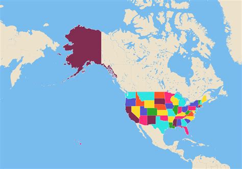 mapa Spojených štátov amerických s vyznačenými štátmi a hlavným mestom Washington, D.C.