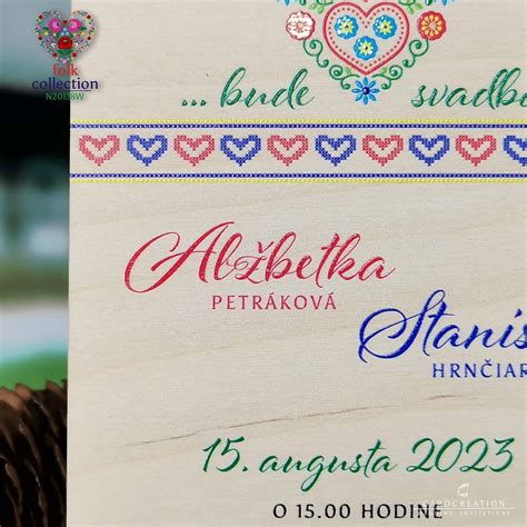 Detail: folklórne svadobné oznámenie a pierka