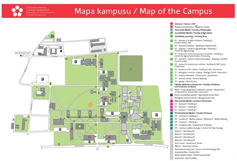 Mapa: Sídla detašovaných pracovísk fakulty