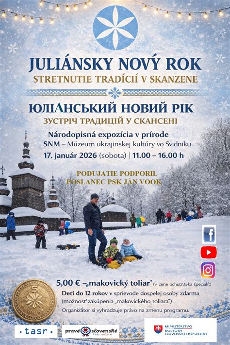 ilustračná snímka tradičnej silvestrovskej oslavy s prvkami ľudových zvykov