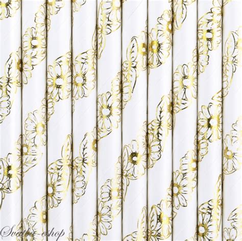 Štýlové papierové slamky so zlatými detailmi