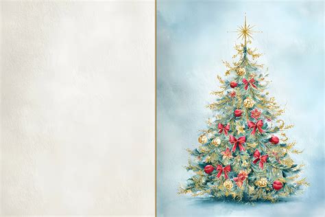 Ilustrácia vianočnej pohľadnice so stromčekom ozdobeným konfetami a flitrami.