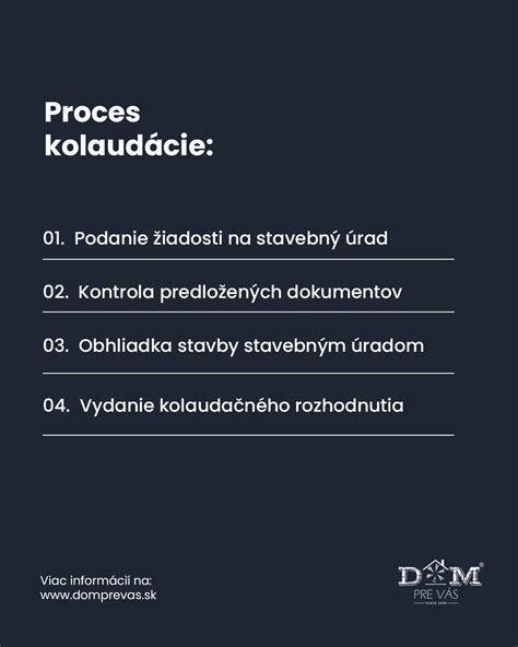 Schéma kolaudačného procesu: od podania žiadosti až po vydanie právoplatného kolaudačného rozhodnutia.