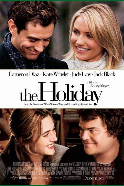 Tematická fotografia hlavných hercov filmu Prázdniny (The Holiday) - Cameron Diaz, Kate Winslet, Jude Law a Jack Black