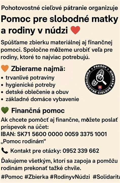 Inforgrafika zobrazujúca možnosti pomoci rodinám v núdzi: potravinové poukážky, oblečenie, hračky a hygienické potreby.