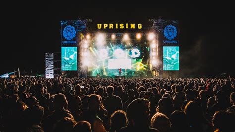 Usmievajúci sa fanúšikovia na metalovom koncerte s rukami zdvihnutými nad hlavou