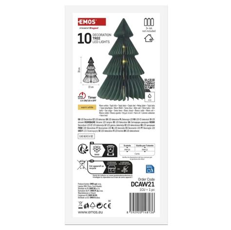 Hotový papierový vianočný stromček s dreveným stojanom a hviezdou na vrchu.