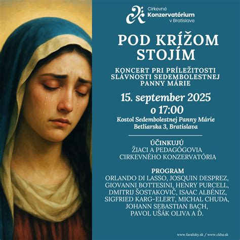 Ilustrácia: Panna Mária pod krížom, symbol Sedembolestnej
