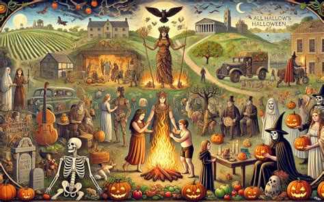 historická ilustrácia keltského sviatku Samhain