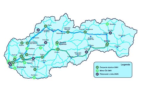 Mapa: Lokality čerpacích staníc OMV VIVA BILLA s nonstop prevádzkou na Slovensku