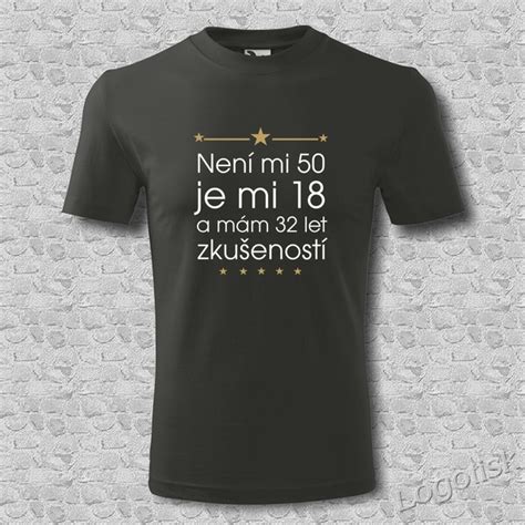 Vizualizácia trička s vtipným nápisom k 50. narodeninám