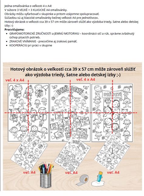 Ilustrácia detí sústredene maľujúcich omaľovánky
